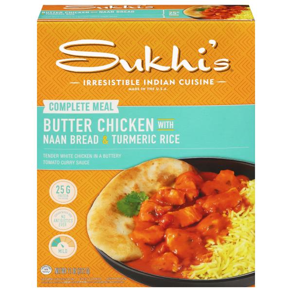 Sukhi's Indian Butter Chicken Curry with Naan & Turmeric Rice