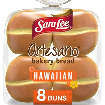 Sara Lee Artesano Hawaiian Sweet Bakery Buns, 8 count, 19 oz