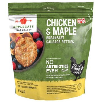 Applegate Naturals Chicken & Maple Breakfast Sausage Patties (Frozen)