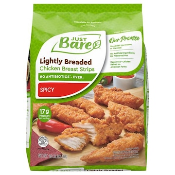 Just Bare® Fully Cooked Lightly Breaded Spicy Chicken Breast Strips