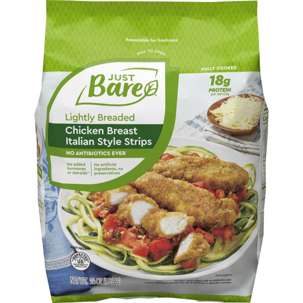 Just Bare Lightly Breaded Chicken Breast Italian Style Strips Publix Super Markets