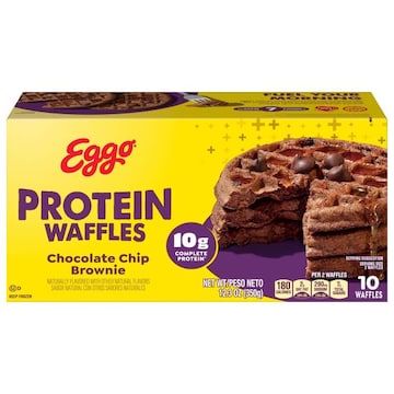 Eggo Protein Frozen Waffles Chocolate Chip Brownie, Frozen Breakfast