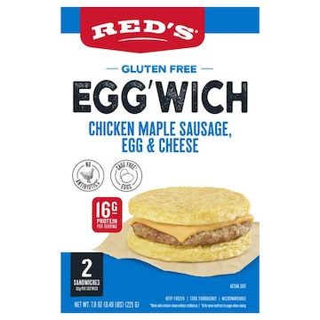 Red's Gluten Free Chicken Maple Sausage Egg & Cheese Egg'Wich