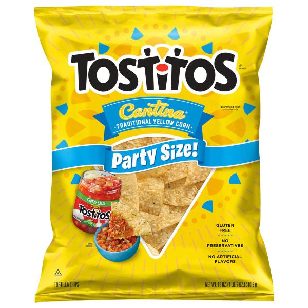 Tostitos Tortilla Chips, Yellow Corn, Traditional, Cantina, Party Size ...