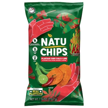 NatuChips Plantain Chips, Chile & Lime