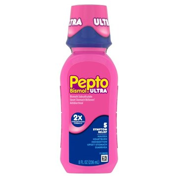 Pepto-Bismol Multi-Symptom Ultra Liquid, Upset Stomach & Diarrhea Relief, Over-the-Counter Medicine, 8 fl oz