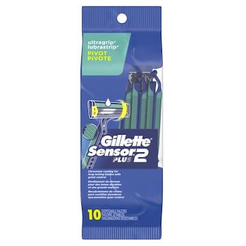 Gillette Sensor2 Plus Pivoting Head Men's Disposable Razors, 10 Count