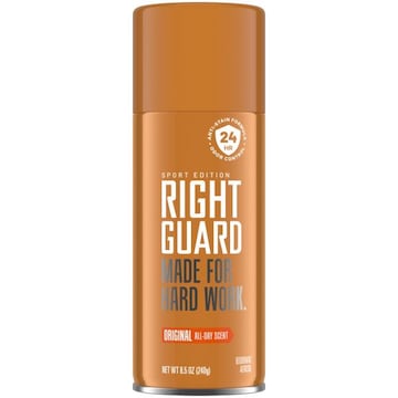 Right Guard Up to 24-hours of sweat and odor protection.