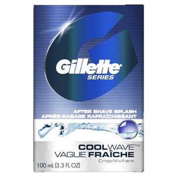Gillette Series After Shave Splash for Men, Refresh and Moisturize, Cool Wave Scent, 3.3 fl oz, 100 ml