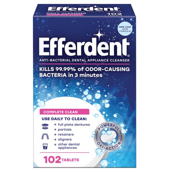 Efferdent DENTURE & RETAINER CLEANSER TABLETS, COMPLETE CLEAN