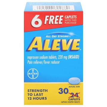 Aleve Capsule-Shaped Tablets All Day Strong 220 mg Pain Reliever/Fever Reducer