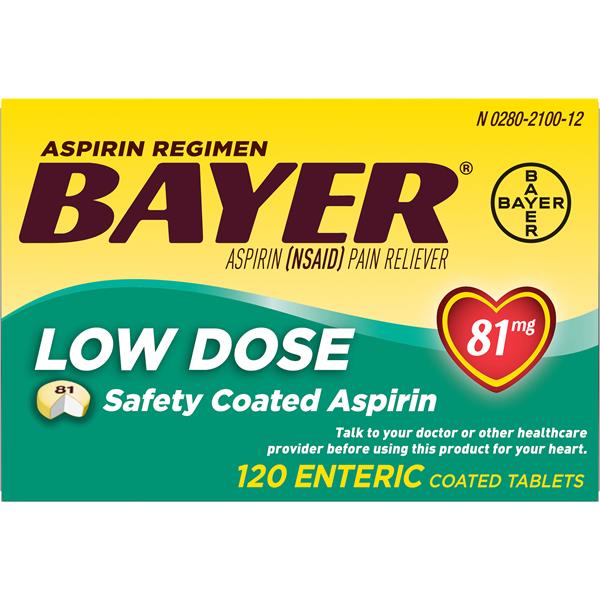Bayer Aspirin, Low Dose, 81 mg, Coated Tablets | Publix Super Markets