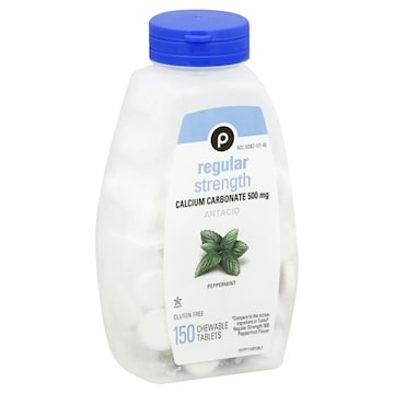Publix Antacid, Regular Strength, 500 mg, Peppermint, Chewable Tablets