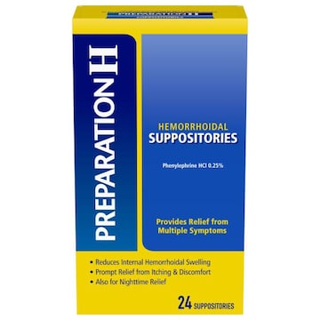 PREPARATION H Hemorrhoid Suppositories for Itching and Discomfort Relief