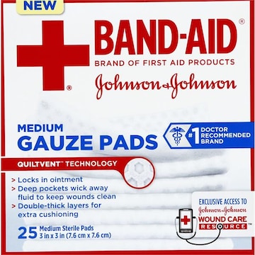 Band-Aid Gauze Pads, Medium