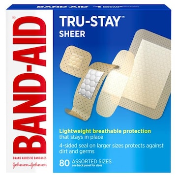 Band-Aid Bandages, Adhesive, Sheer Strips, Assorted Sizes