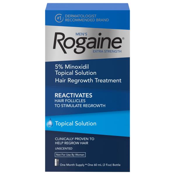 Rogaine Hair Regrowth Treatment, Extra Strength, Unscented, Men ...