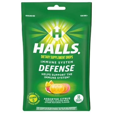 Halls Immune System Defense, Assorted Citrus, Drops