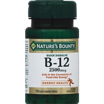 Nature's Bounty Vitamin B-12, Quick Dissolve, 2500 mcg, Quick Dissolve Tablets, Natural Cherry Flavor