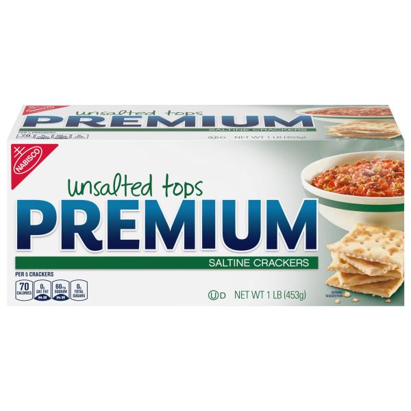 Nabisco Saltine Crackers, Premium, Unsalted Tops Publix Super Markets