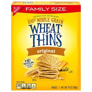 WHEAT THINS Wheat Thins Original Snacks, Whole Grain Wheat Crackers, Snack Crackers, Family Size, 14 oz