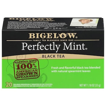Bigelow Bigelow Perfectly Mint Tea Black Tea 20 TB, 20 individually wrapped tea bags