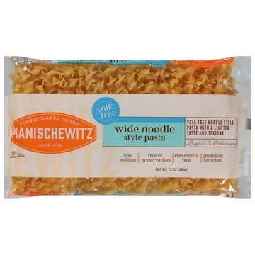Manischewitz Noodle Style Pasta, Yolk Free, Wide