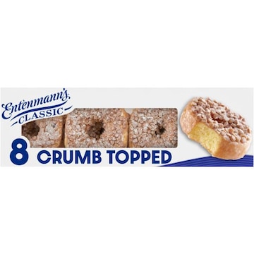 Entenmann's Crumb Topped Glazed Donuts, 8 count, 15.5 oz