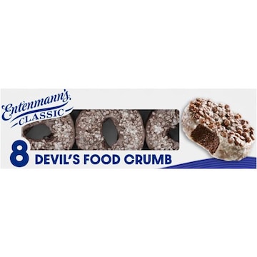 Entenmann's Devil's Food Crumb Chocolate Donuts, 8 count, 16.5 oz