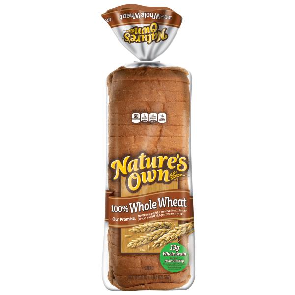 Nature s Own Nature s Own 100 Whole Wheat Whole Wheat Bread 20 Oz 