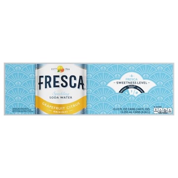 Fresca Sparkling Soda Water, Grapefruit Citrus, Original, Fridge Pack