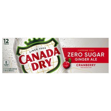 Canada Dry Ginger Ale, Zero Sugar, Cranberry, 12 Pack