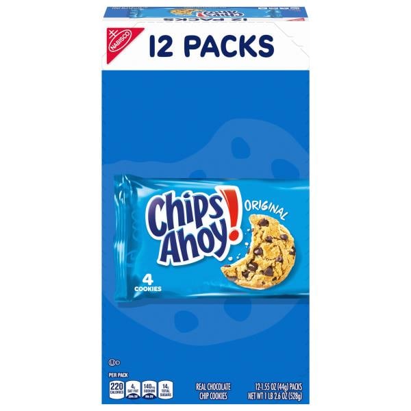 CHIPS AHOY! CHIPS AHOY! Original Chocolate Chip Cookies, 12 Snack Packs ...