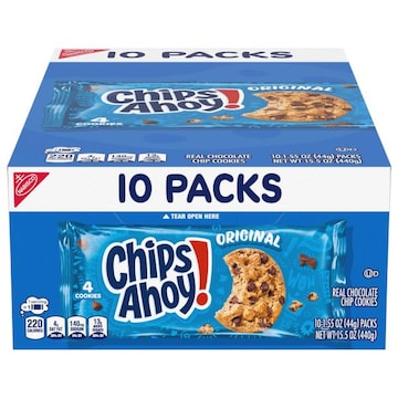 Chips Ahoy! Cookies, Original, Real Chocolate Chip, 10 Packs