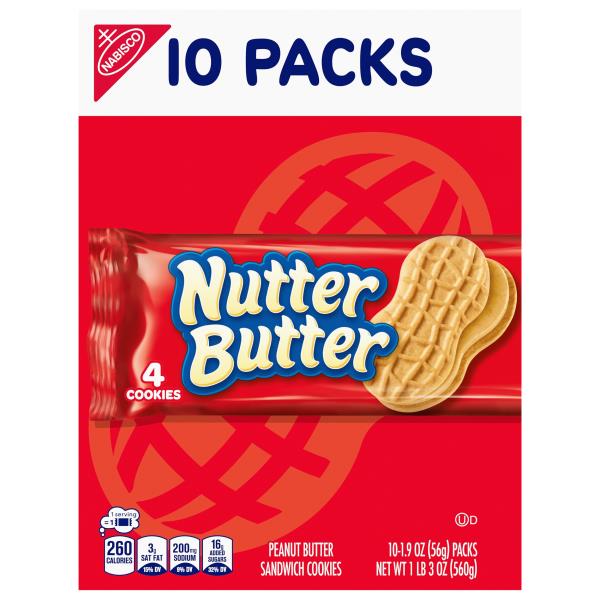 NUTTER BUTTER Nutter Butter Peanut Butter Sandwich Cookies, 12 Snack