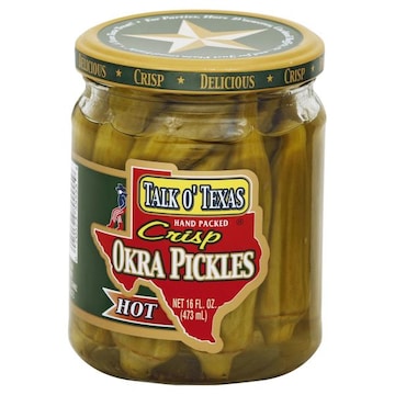 Talk O Texas Pickles, Okra, Crisp, Hot