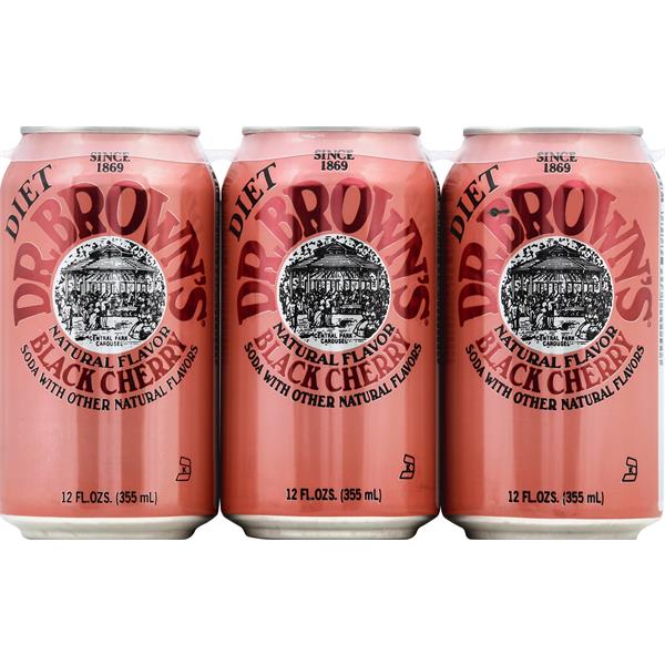 Dr. Brown's Soda, Black Cherry, Diet, Caffeine Free | Publix Super