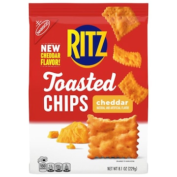 Ritz RITZ Toasted Chips Cheddar Crackers, Party Snacks, 8.1 oz