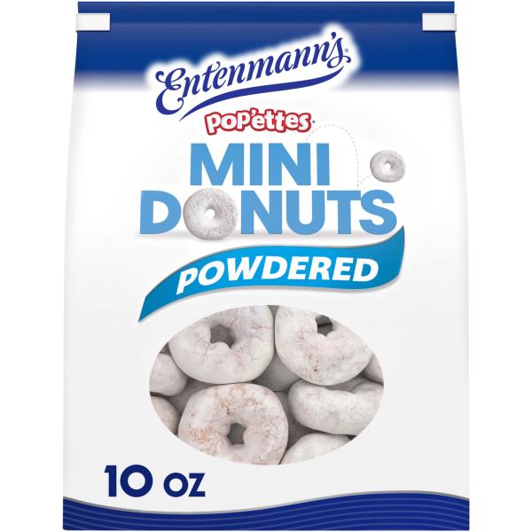 Entenmann's Pop'ettes Powdered Sugar Mini Donuts, 10 oz Publix Super
