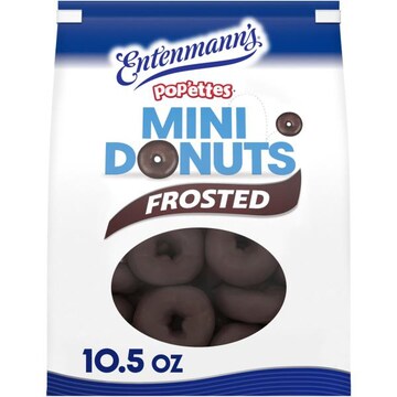 Entenmann's Pop'ettes Frosted Chocolate Mini Donuts, 10.5 oz