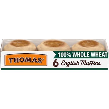 Thomas' Whole Wheat English Muffins, 6 count, 12 oz