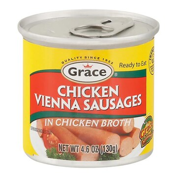 Grace Vienna Sausages, Chicken, in Chicken Broth