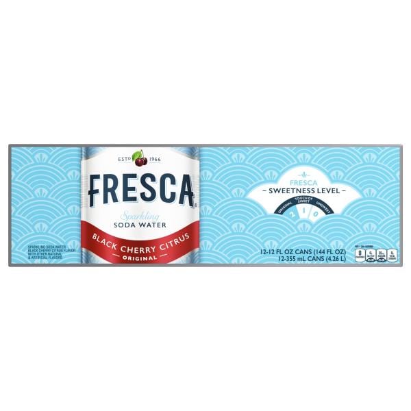 Fresca Soda Water, Black Cherry Citrus, Original, Sparkling, Fridge 