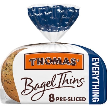 Thomas' Bagel Thins Everything Bagels, 8 count, 13 oz