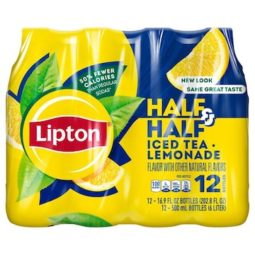 Lipton Half & Half Lipton Half & Half Iced Tea Lemonade Flavor 16.9 Fl Oz 12 Count Bottle