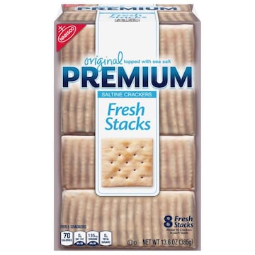 Premium Premium Fresh Stacks Original Saltine Crackers, Travel Snacks, 13.6 oz (8 Multi Snack Packs)