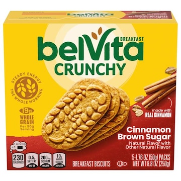 belVita belVita Cinnamon Brown Sugar Breakfast Biscuits, 5 Packs (4 Biscuits Per Pack)