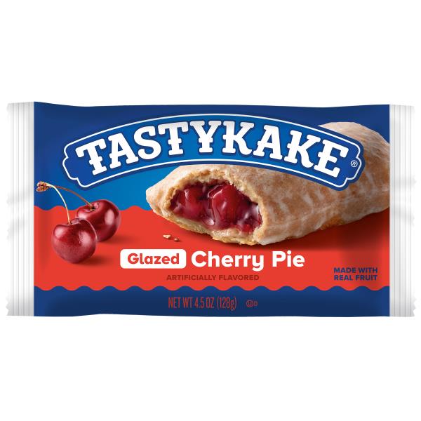 Tastykake Glazed Cherry Pie, Individually Wrapped Snack Pie, Fruit