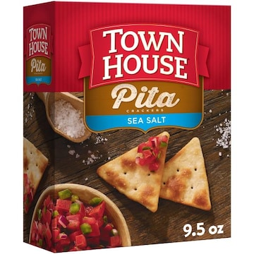 Town House Pita Oven Baked Crackers Sea Salt, Lunch Snacks