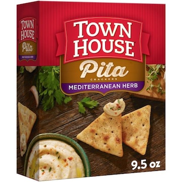 Town House Pita Crackers Oven Baked Crackers Mediterranean Herb, Party Snacks